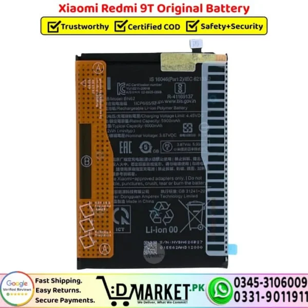 Xiaomi Redmi 9T Original Battery Price In Pakistan