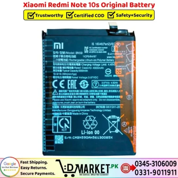 Xiaomi Redmi Note 10s Original Battery Price In Pakistan