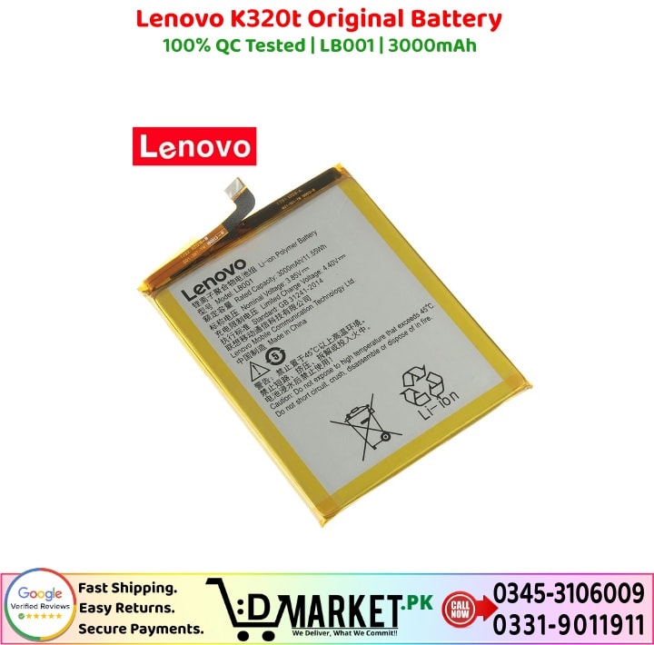 Lenovo K320t Original Battery Price In Pakistan