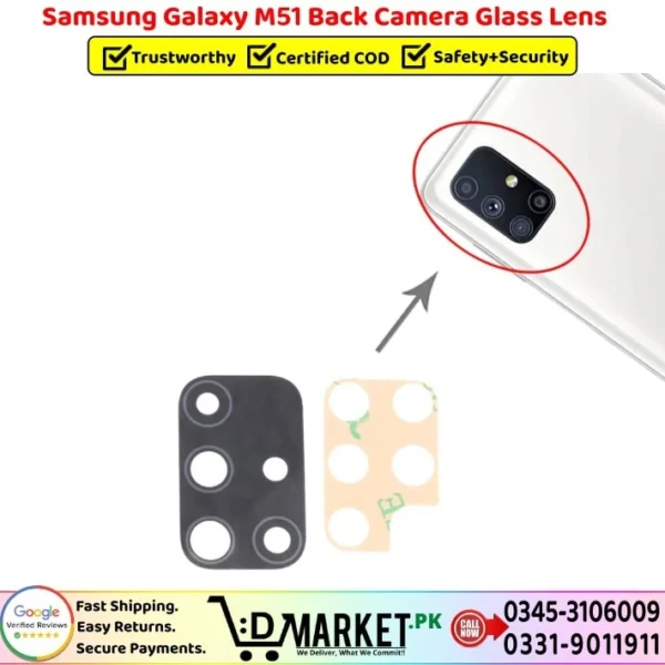 Samsung Galaxy M51 Back Camera Glass Lens Price In Pakistan