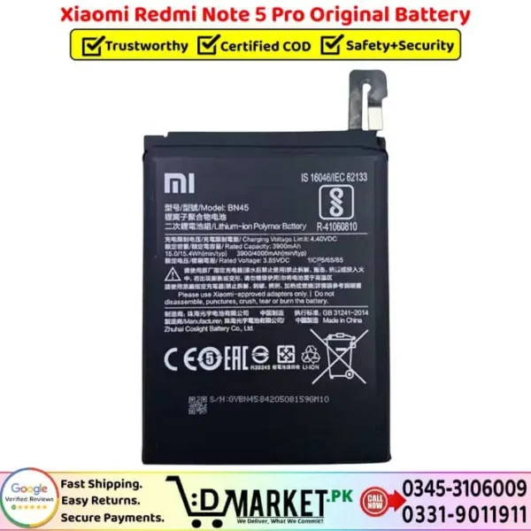 Xiaomi Redmi Note 5 Pro Original Battery Price In Pakistan