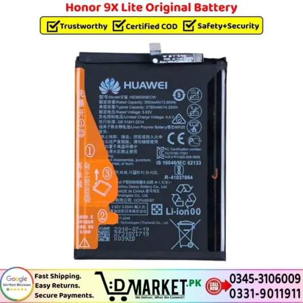 Honor 9X Lite Original Battery Price In Pakistan