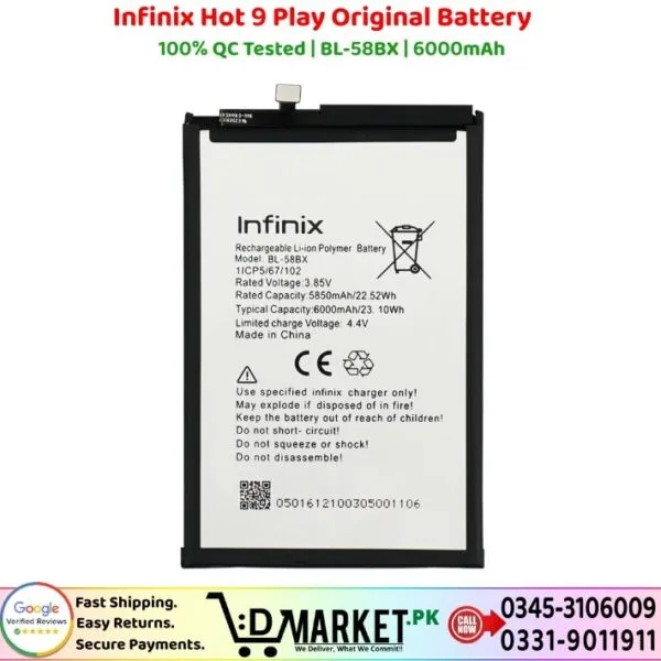 Infinix Hot 9 Play Original Battery Price In Pakistan