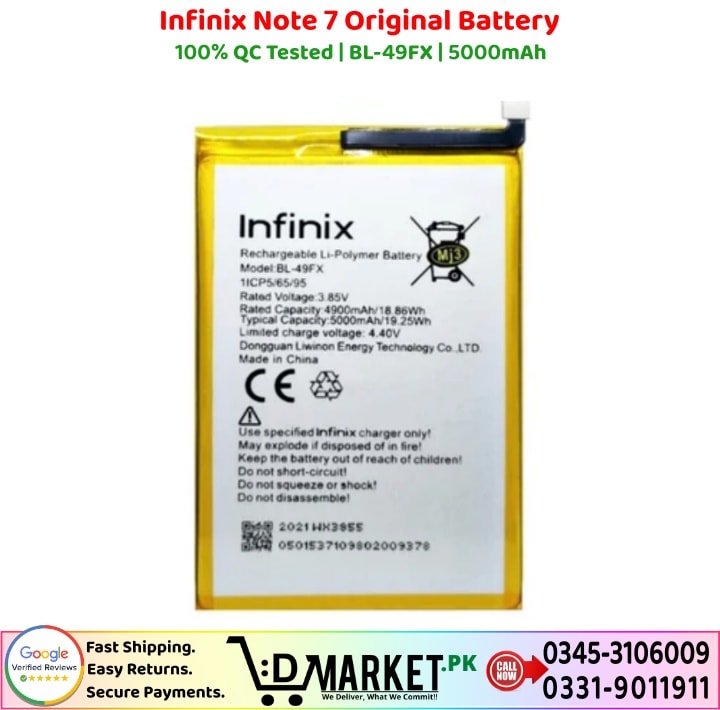 Infinix Note 7 Original Battery Price In Pakistan