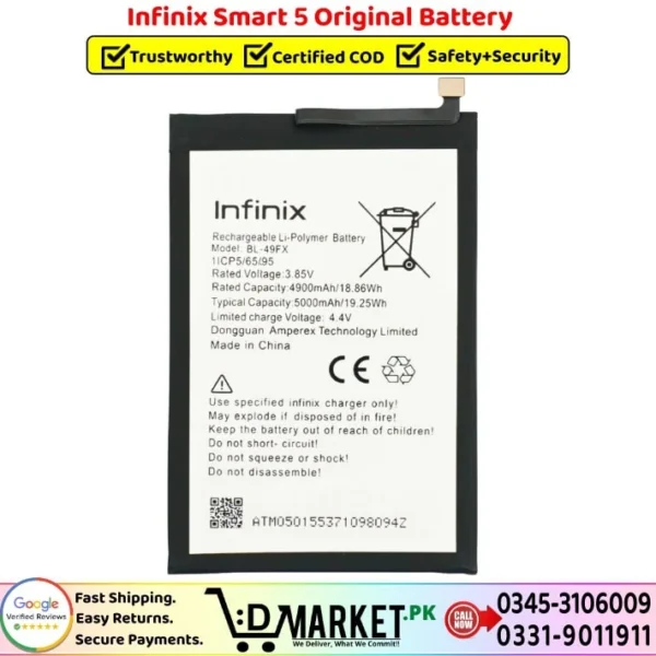Infinix Smart 5 Original Battery Price In Pakistan