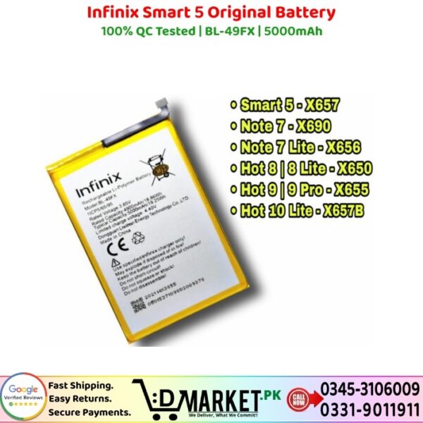 Infinix Smart 5 Original Battery Price In Pakistan