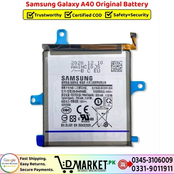 Samsung Galaxy A40 Original Battery Price In Pakistan