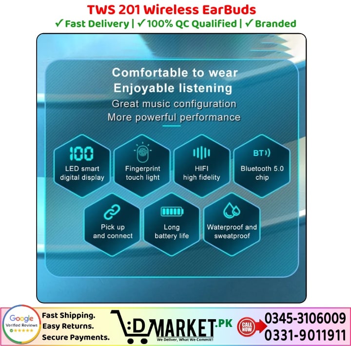 TWS 201 Wireless EarBuds Price In Pakistan