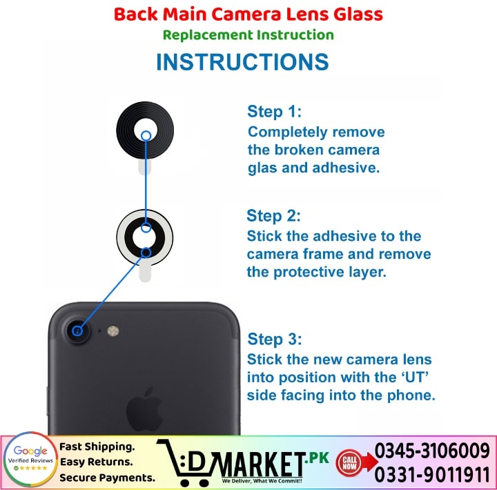 Back Main Camera Lens Glass Replacement Instruction