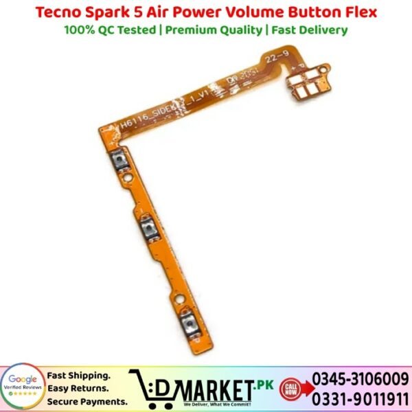 Tecno Spark 5 Air Power Volume Button Flex Price In Pakistan