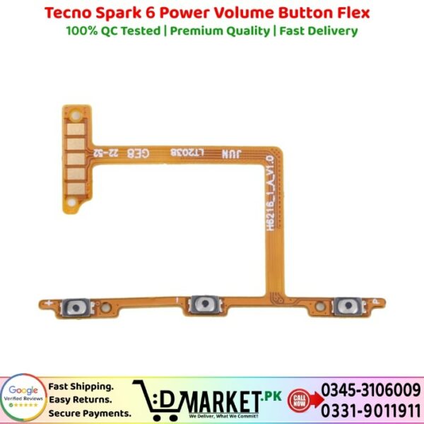 Tecno Spark 6 Power Volume Button Flex Price In Pakistan