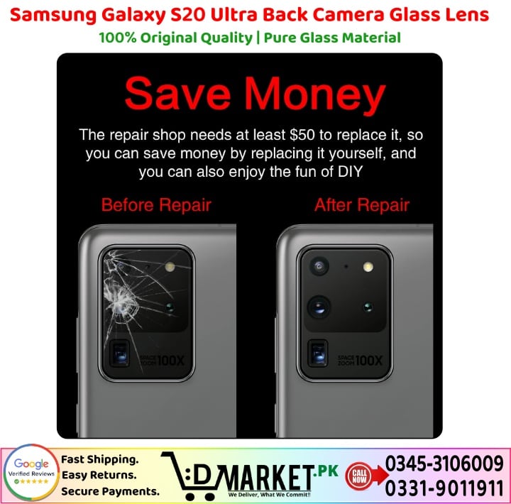 Samsung Galaxy S20 Ultra Back Camera Glass Lens Price In Pakistan
