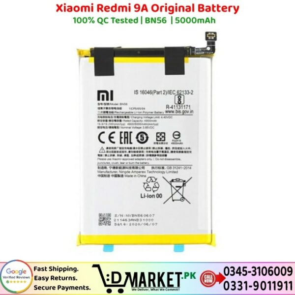 Xiaomi Redmi 9A Original Battery Price In Pakistan