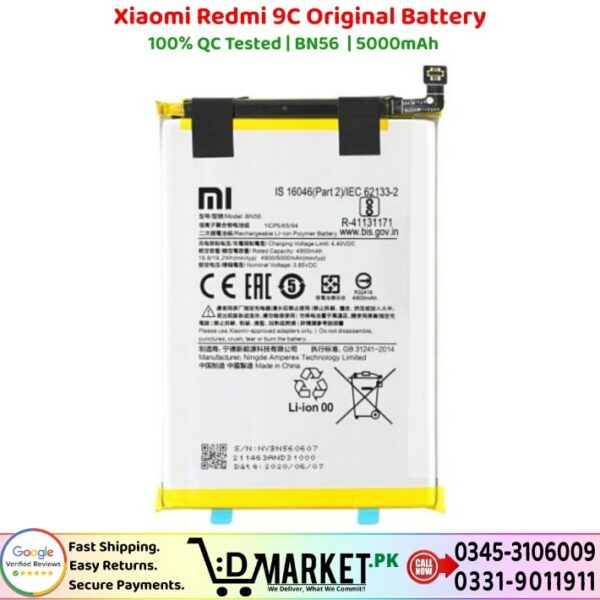 Xiaomi Redmi 9C Original Battery Price In Pakistan