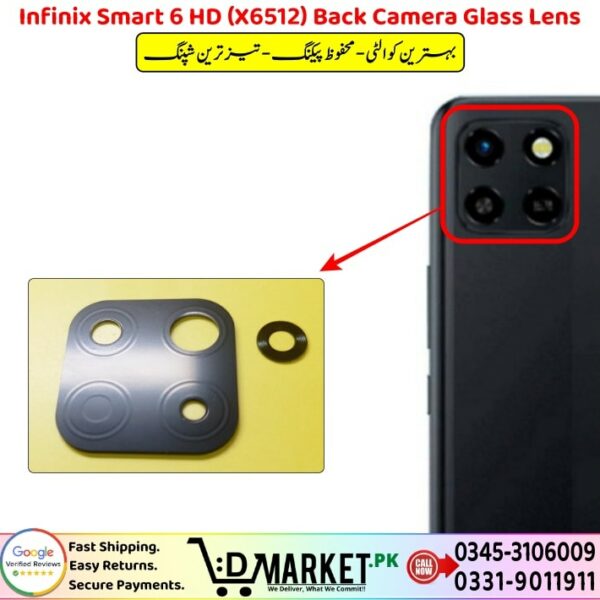 Infinix Smart 6 HD X6512 Back Camera Glass Lens Price In Pakistan