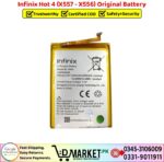 Infinix Hot 4 X557-X556 Original Battery Price In Pakistan