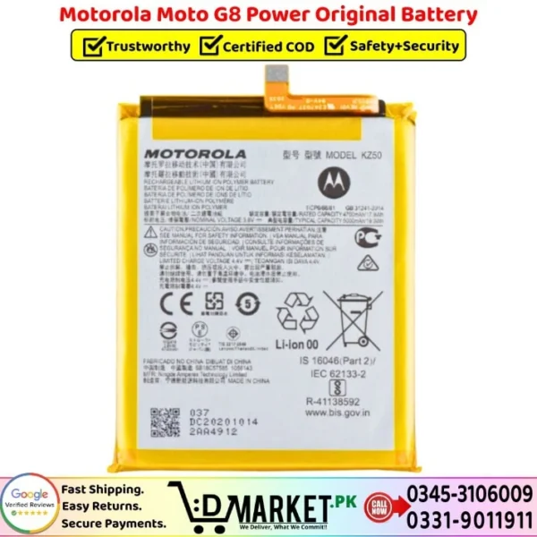 Motorola Moto G8 Power Original Battery Price In Pakistan