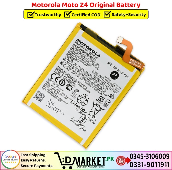 Motorola Moto Z4 Original Battery Price In Pakistan