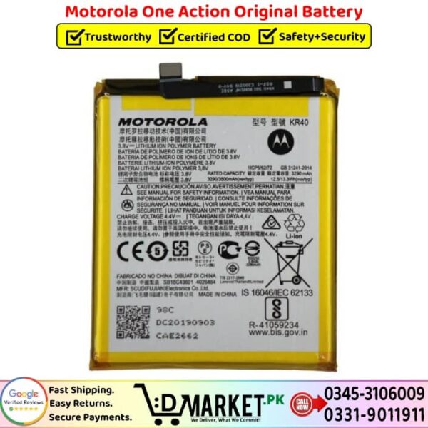 Motorola One Action Original Battery Price In Pakistan