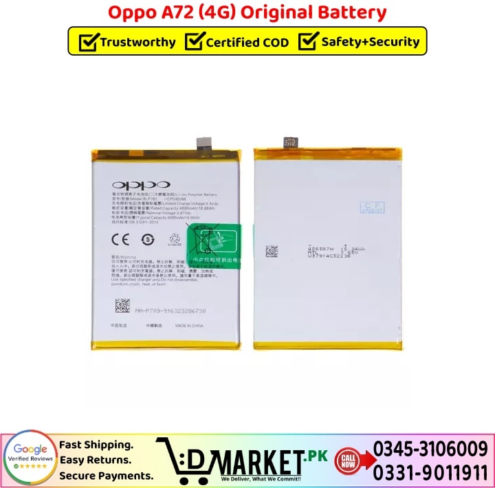 Oppo A72 Original Battery Price In Pakistan