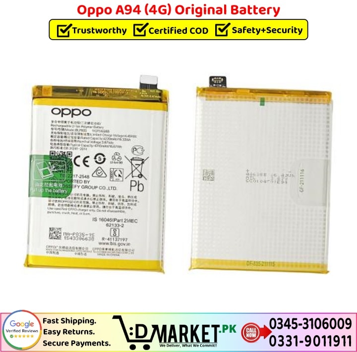 Oppo A94 Original Battery Price In Pakistan
