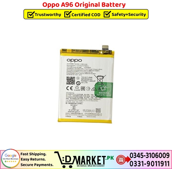 Oppo A96 Original Battery Price In Pakistan
