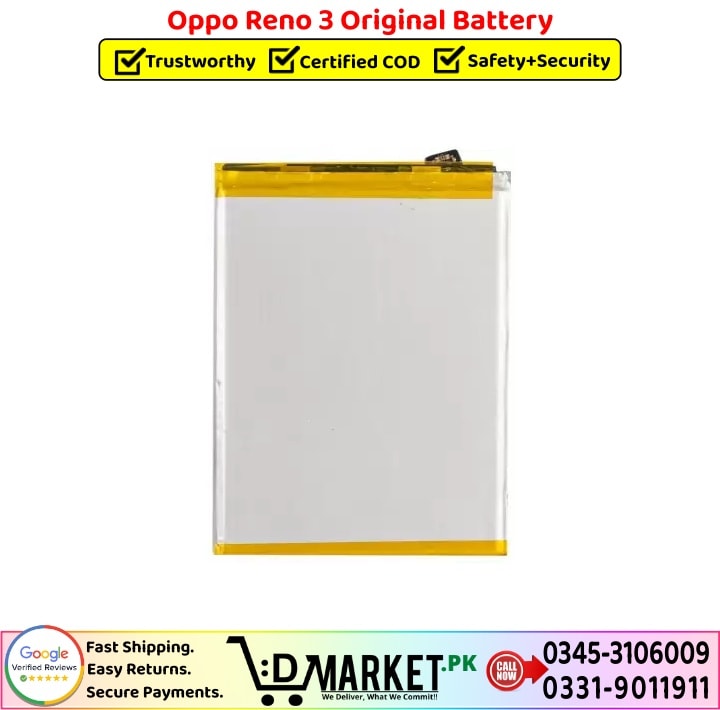 Oppo Reno 3 Original Battery Price In Pakistan