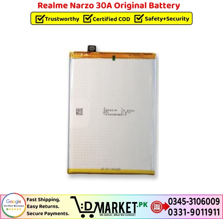 Realme Narzo 30A Original Battery Price In Pakistan