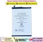 Tecno Camon 15 Air Original Battery - Image 2