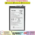 Tecno Camon 15 Original Battery Price In Pakistan