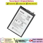 Tecno Spark 5 Original Battery Price In Pakistan