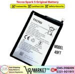 Tecno Spark 5 Original Battery Price In Pakistan