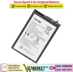 Tecno Spark 6 Go Original Battery Price In Pakistan
