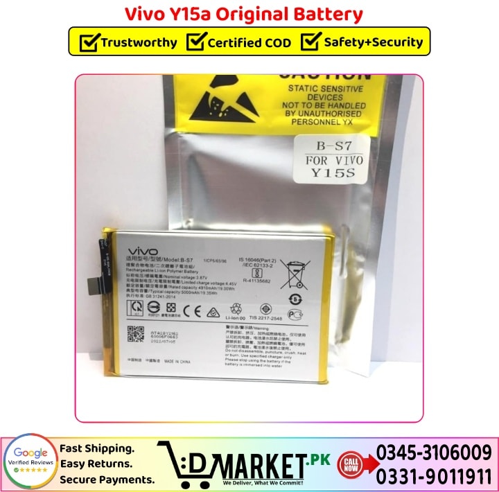 Vivo Y15a Original Battery Price In Pakistan