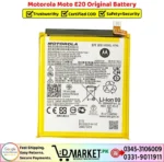 Motorola Moto E20 Original Battery Price In Pakistan