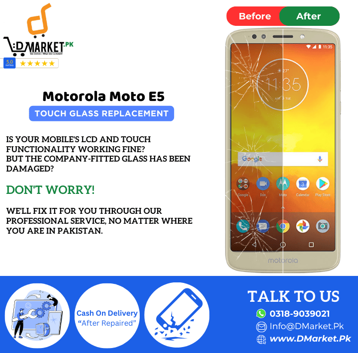 Motorola Moto E5 Touch Glass Repair Cost