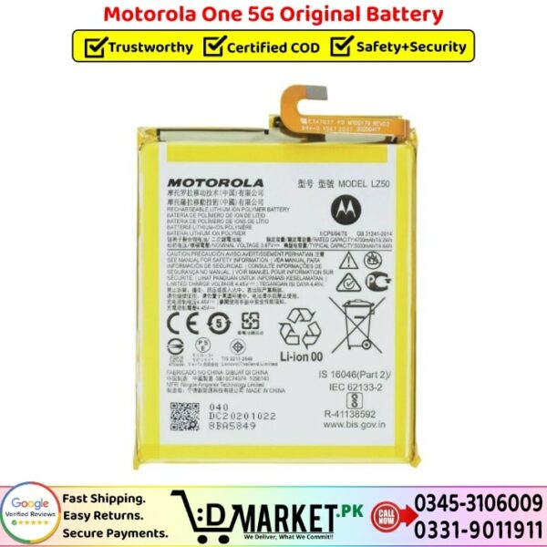 Motorola One 5G Original Battery Price In Pakistan