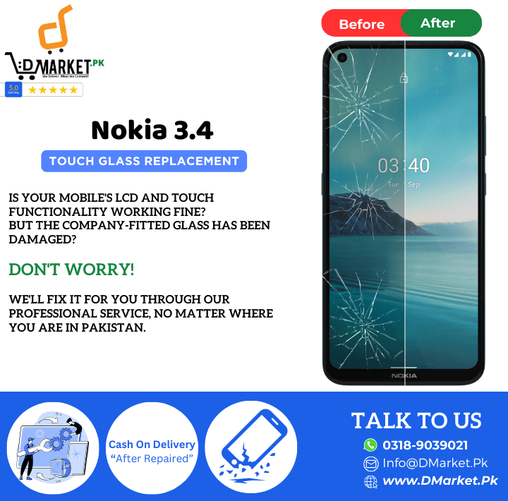 Nokia 3.4 Touch Glass Repair Cost