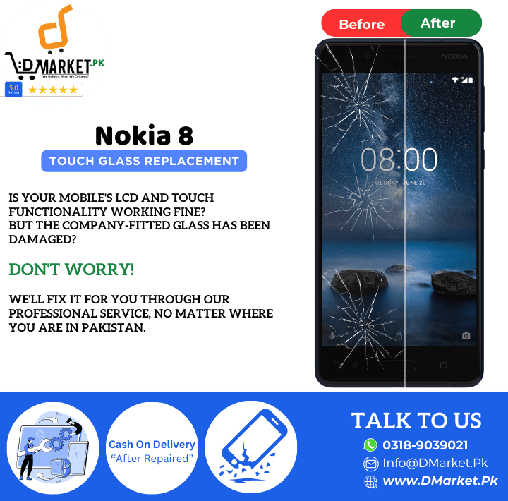 Nokia 8 Touch Glass Repair Cost