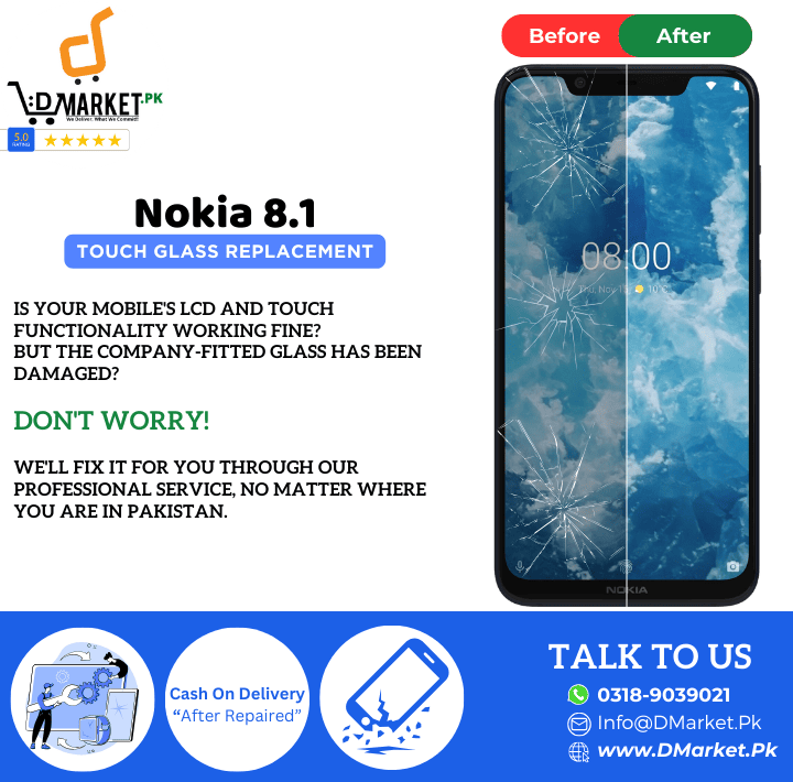 Nokia 8.1 Touch Glass Repair Cost