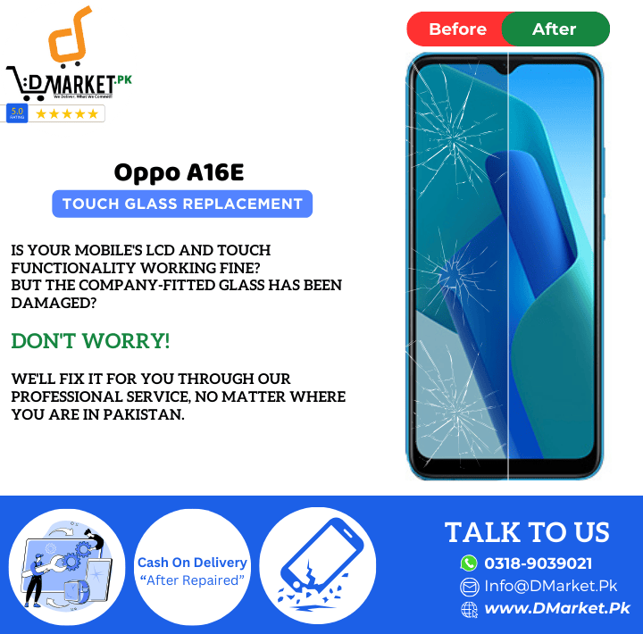 Oppo A16E Touch Glass Repair Cost