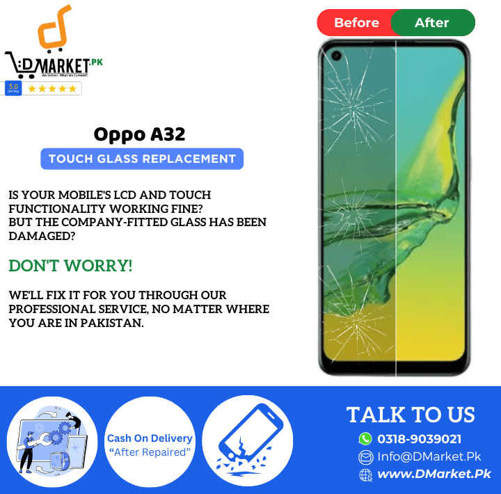 Oppo A32 Touch Glass Repair Cost