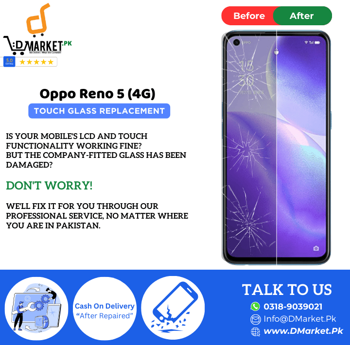 Oppo Reno 5 4G Touch Glass Repair Cost