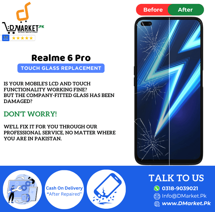 Realme 6 Pro Touch Glass Repair Cost