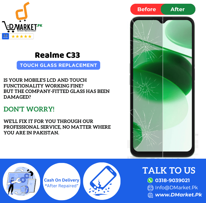 Realme C33 Touch Glass Repair Cost