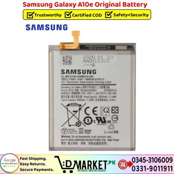 Samsung Galaxy A10e Original Battery Price In Pakistan