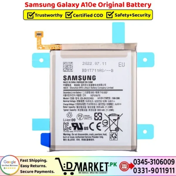 Samsung Galaxy A10e Original Battery Price In Pakistan