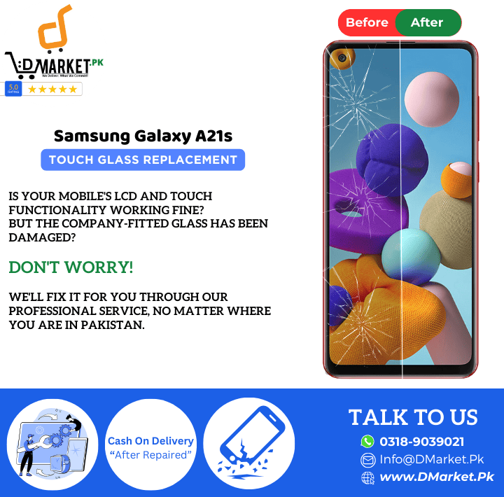 Samsung Galaxy A21s Touch Glass Repair Cost