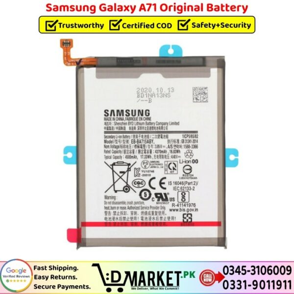 Samsung Galaxy A71 Original Battery Price In Pakistan