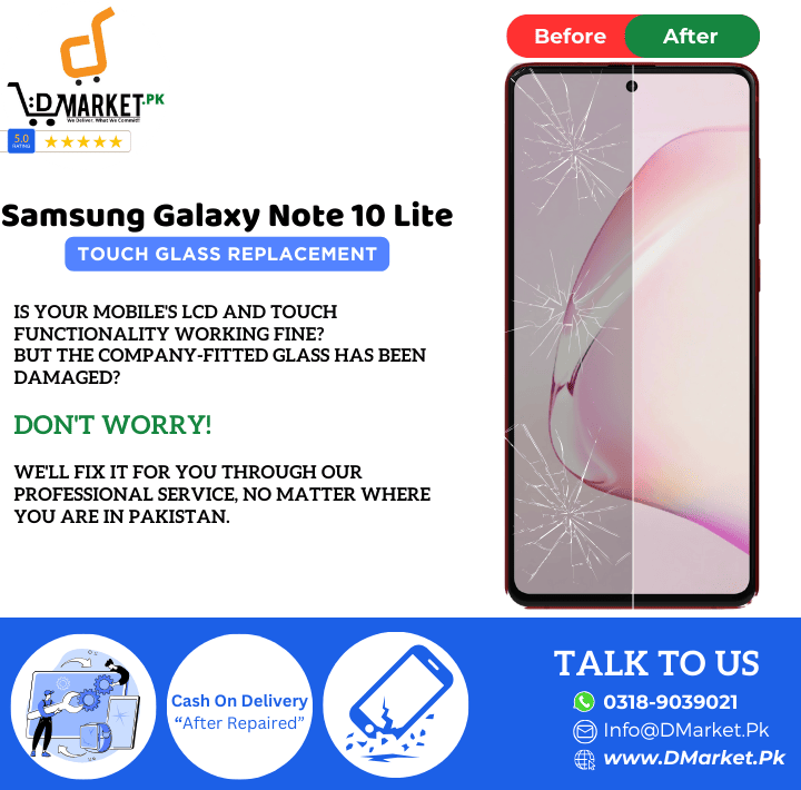 Samsung Galaxy Note 10 Lite Touch Glass Repair Cost